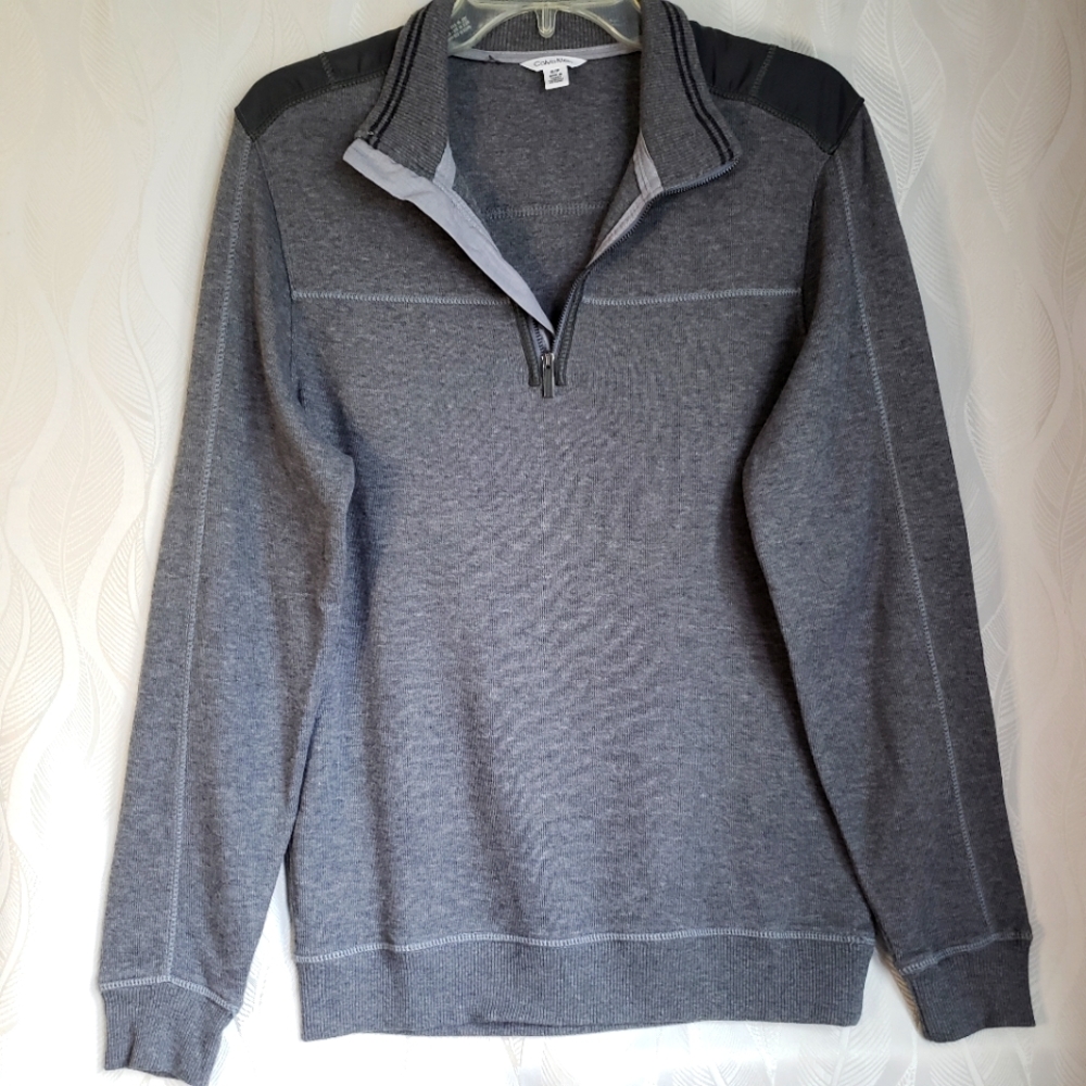 Calvin Klein Gray Quarter Zip Pullover Sweater